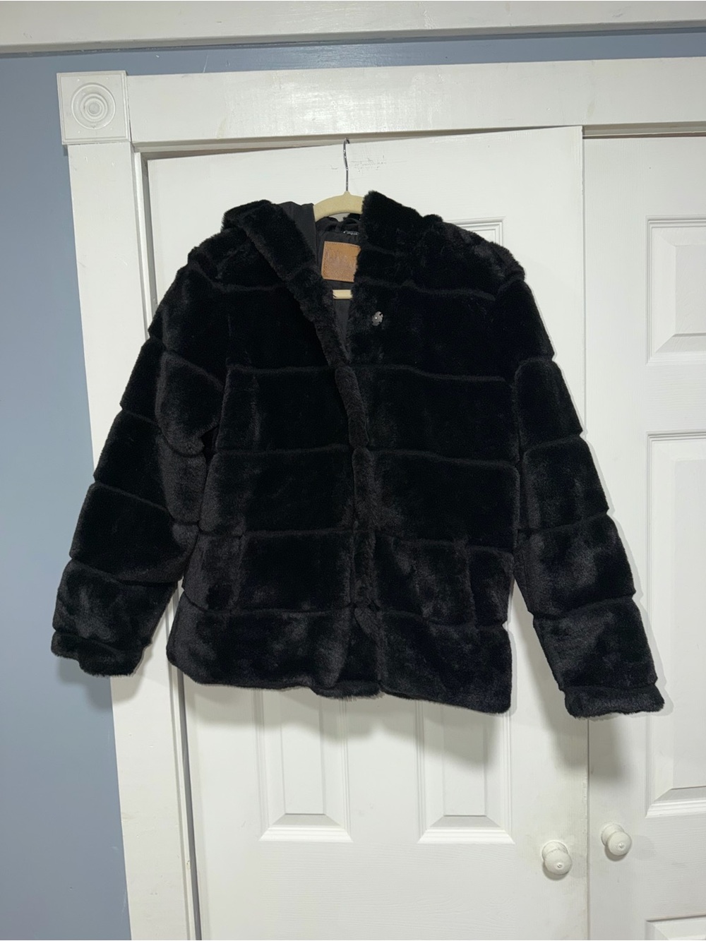 BearPaw Black Faux Fur Hooded Puffer Jacket